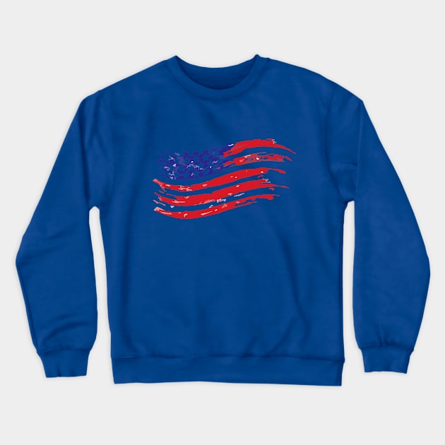 American Flag - Face Mask Crewneck Sweatshirt by Reshartinc